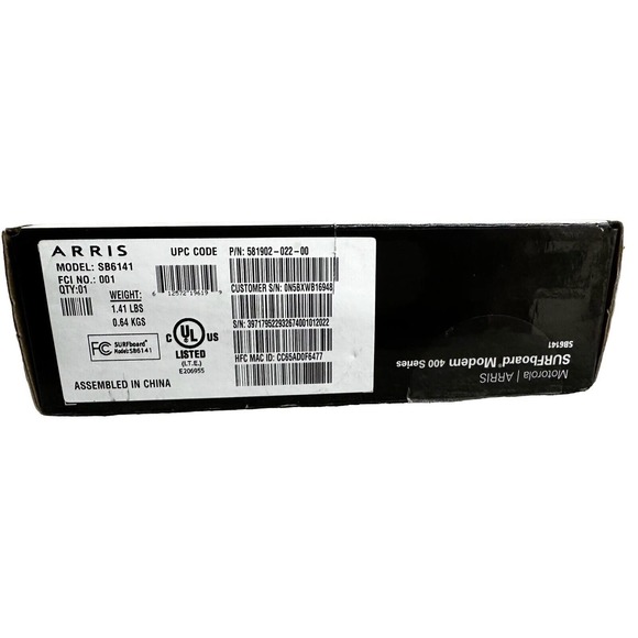 Motorola Arris SURFboard Modem 400 Series Model SB6141 343mbps DOCSIS 3.0‎ - Picture 10 of 10